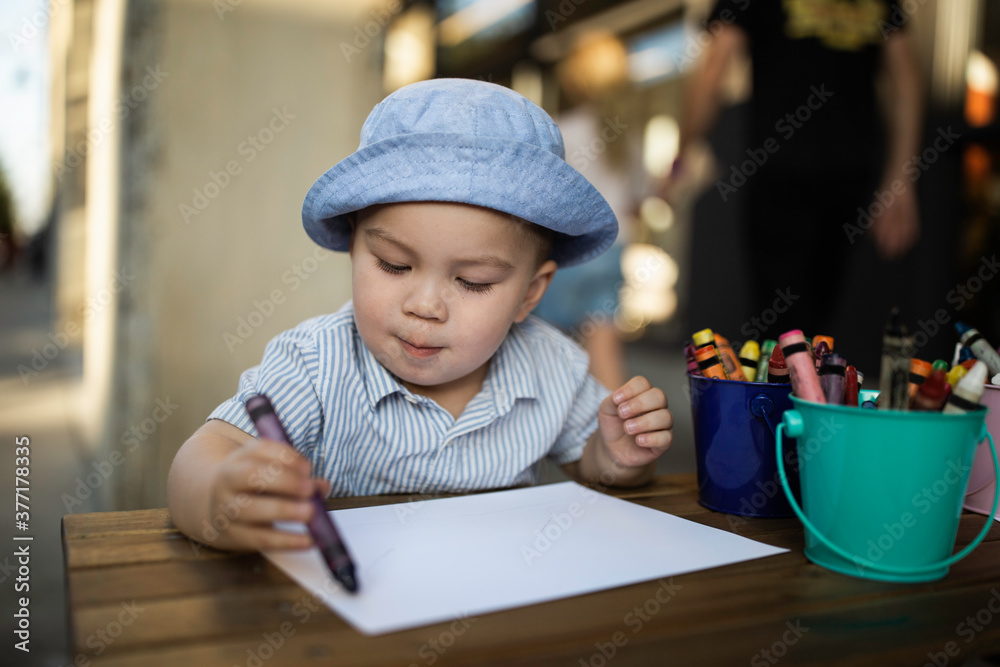 Toddler Boy Drawing With Crayons Toddler Boy Drawing With Crayons