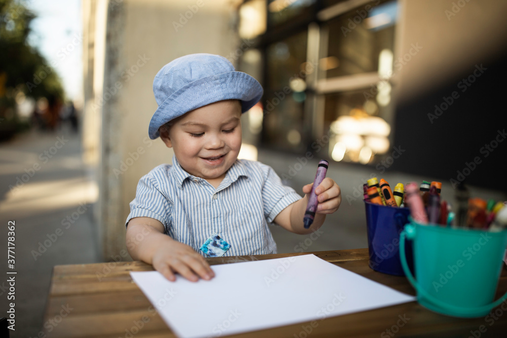 Toddler Boy Drawing With Crayons Toddler Boy Drawing With Crayons