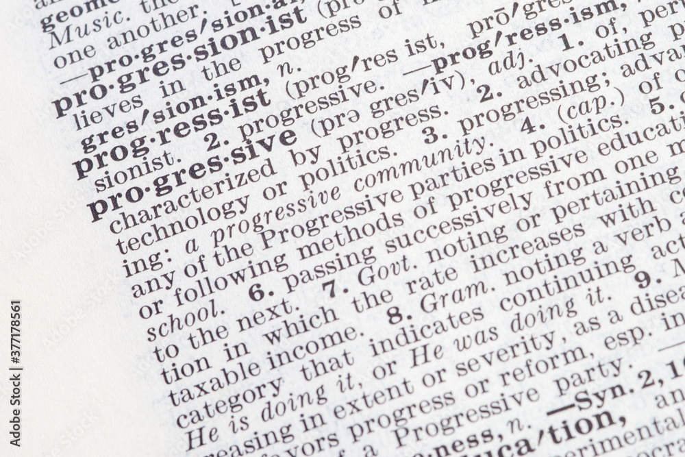 word dictionary definition progressive