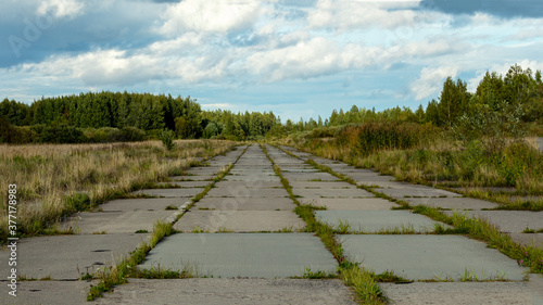 runway of an abandoned military airfield