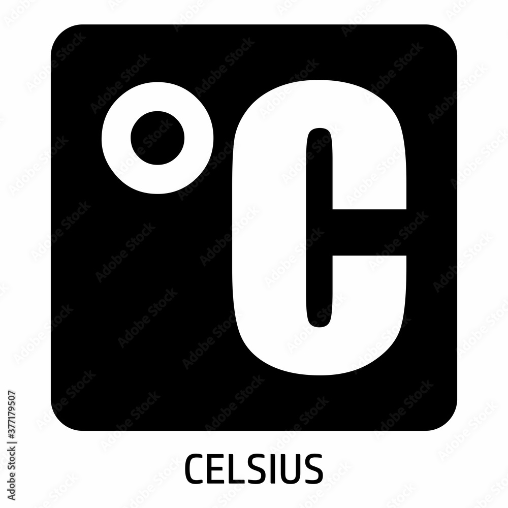 Celsius degree icon illustration in a dark box Celsius degree icon illustration in a dark box