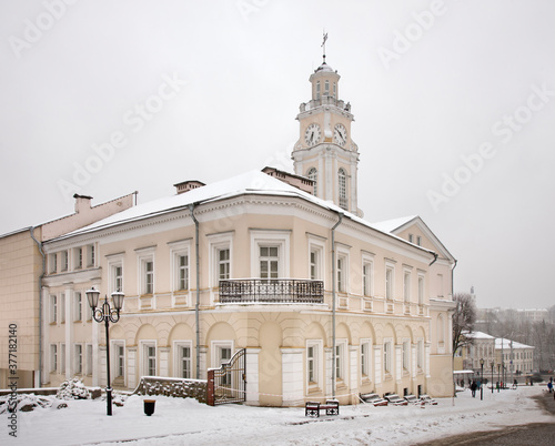 Alexander Suvorov street and townhouse in Vitebsk. Belarus