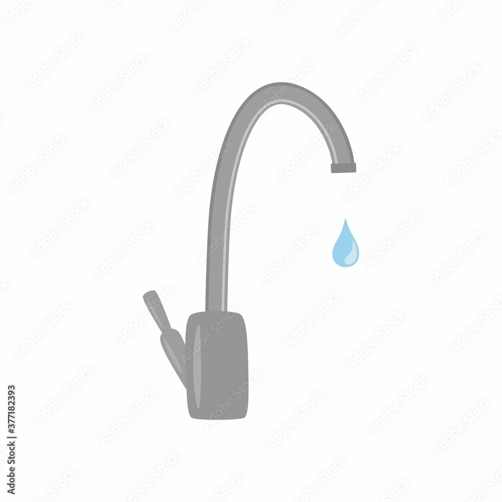 Water tap with drop. Save water. Vector illustration. Water tap with drop. Save water. Vector illustration.