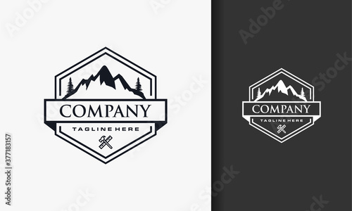 vintage mount logo emblem