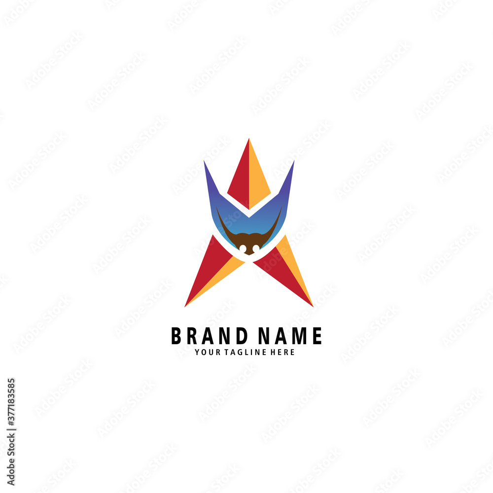 Fototapeta premium red bull logo illustration star design color vector template