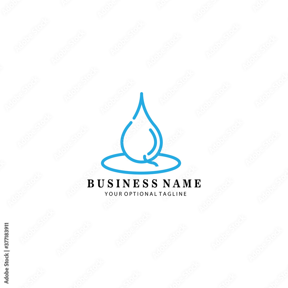 business logo financial line water drop illustration with color vector design business logo financial line water drop illustration with color vector design
