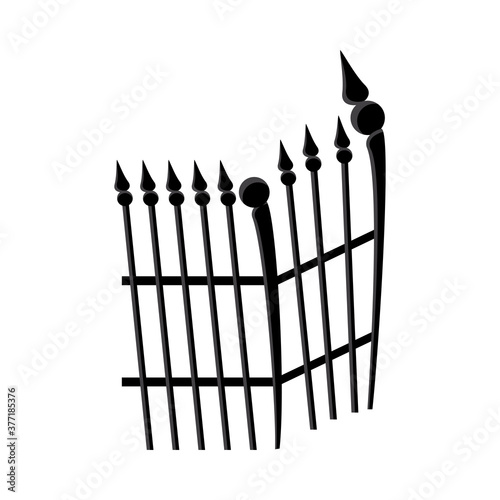 cemetery gate metal isolated icon