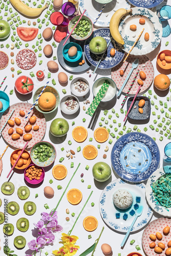 colorful and creative food mosaic photo