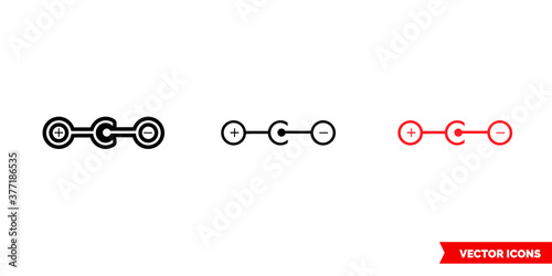 Negative polarity icon of 3 types color, black and white, outline. Isolated vector sign symbol.