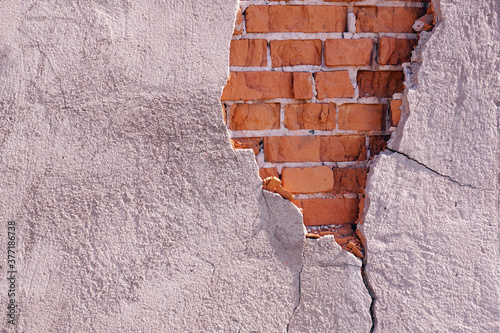 Broken wall as concept
