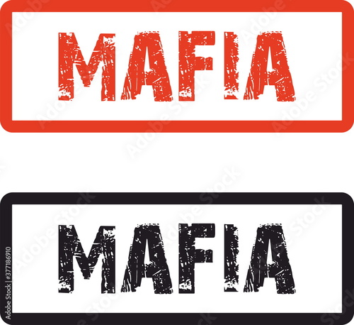 Mafia red stamp on white background 