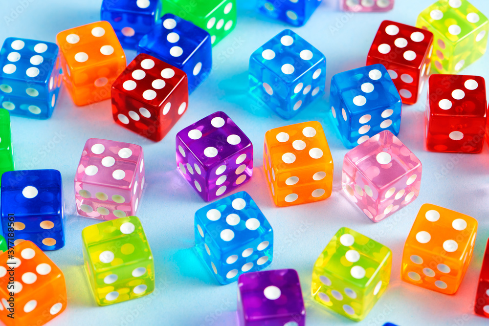 Dice on Blue Background