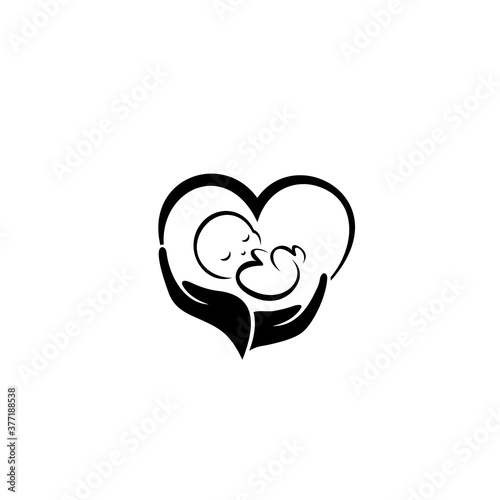 Child care logo. Baby logo. Vector illustration on white background.