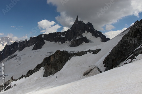 Superb views of the snowy alps from France and Italy around Mont Blanc. 