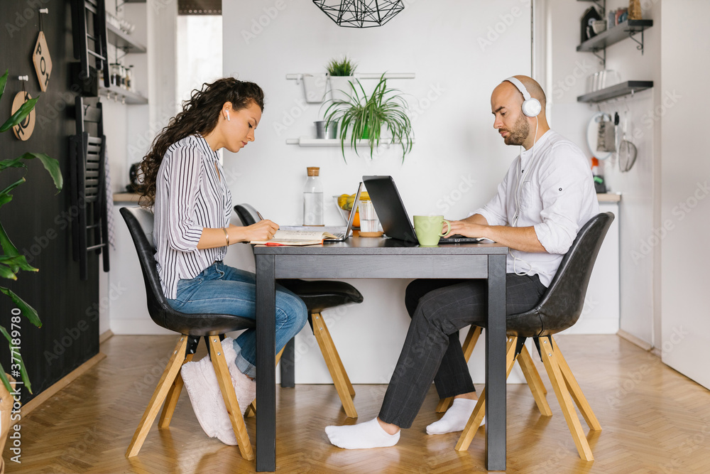 Couple working from home Couple working from home