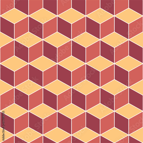 Isometric Cubes Seamless Vector Pattern - Repeating ornament for textile, wraping paper, fashion etc.