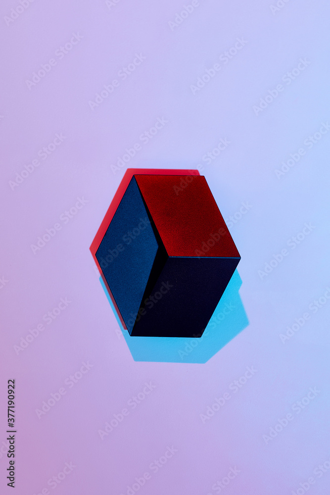 Cube on the wall in colors. Cube on the wall in colors.