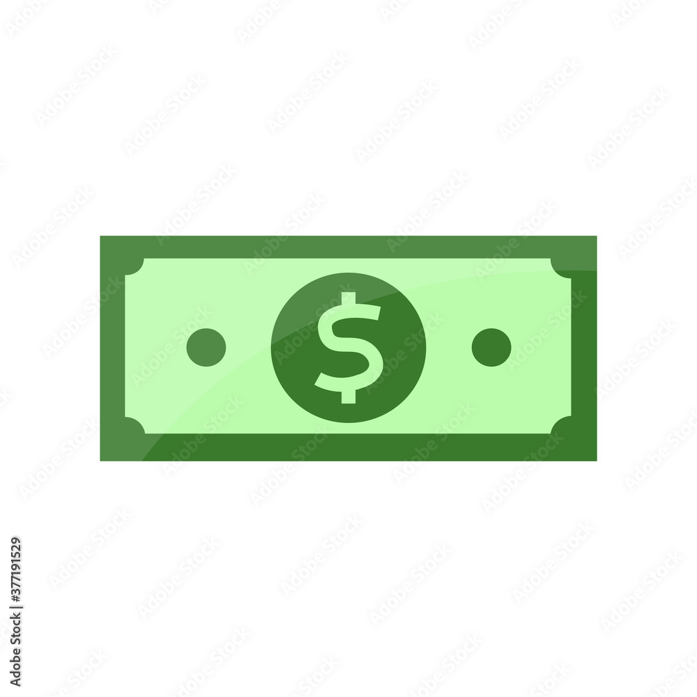 Icon of green banknote. Vector illustration eps 10 Icon of green banknote. Vector illustration eps 10