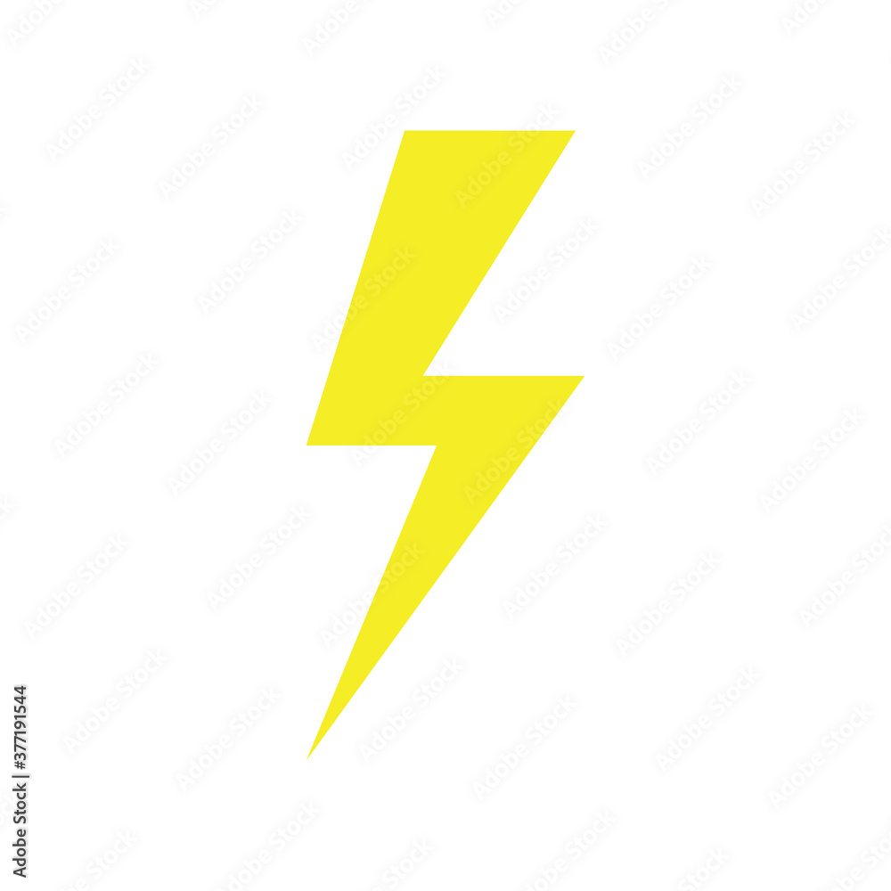 Icon of yellow lightning. Vector illustration eps 10 Icon of yellow lightning. Vector illustration eps 10