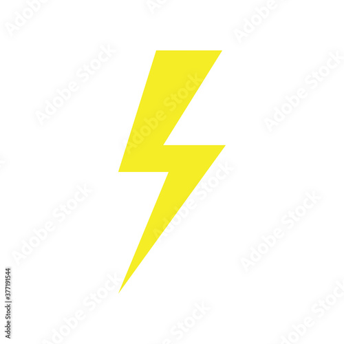 Icon of yellow lightning. Vector illustration eps 10