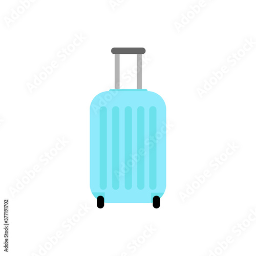 Icon blue suitcase sign. Vector illustration eps 10