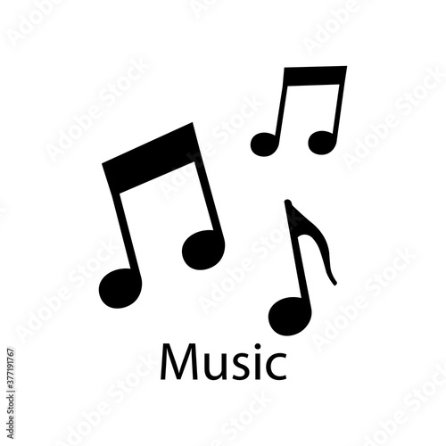 Icon three musical notes. Vector illustration eps 10