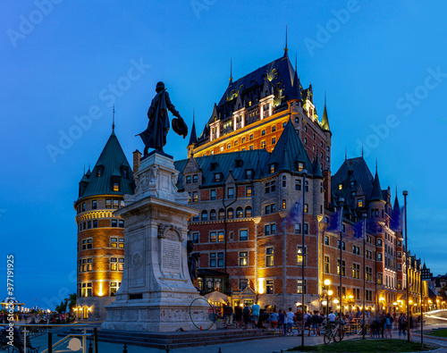 Hotel Chateau in old Quebec city, a building with more than 100 years and and a National Historic Site of Canada.