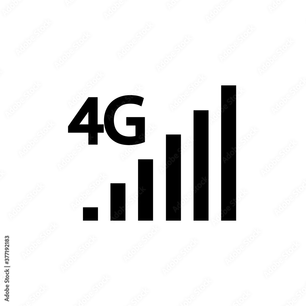 Black 4G Internet icon. Vector illustration eps 10 Black 4G Internet icon. Vector illustration eps 10