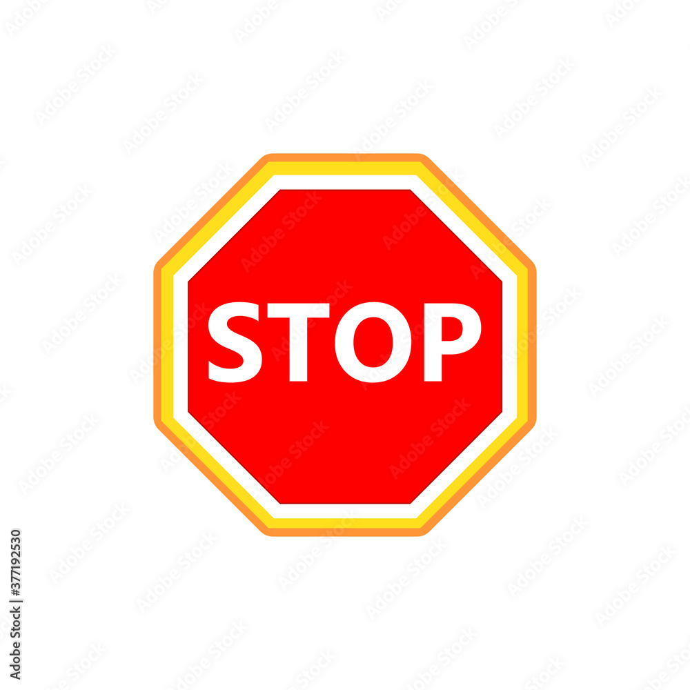 Realistic stop sign icon. Vector illustration eps 10 Realistic stop sign icon. Vector illustration eps 10