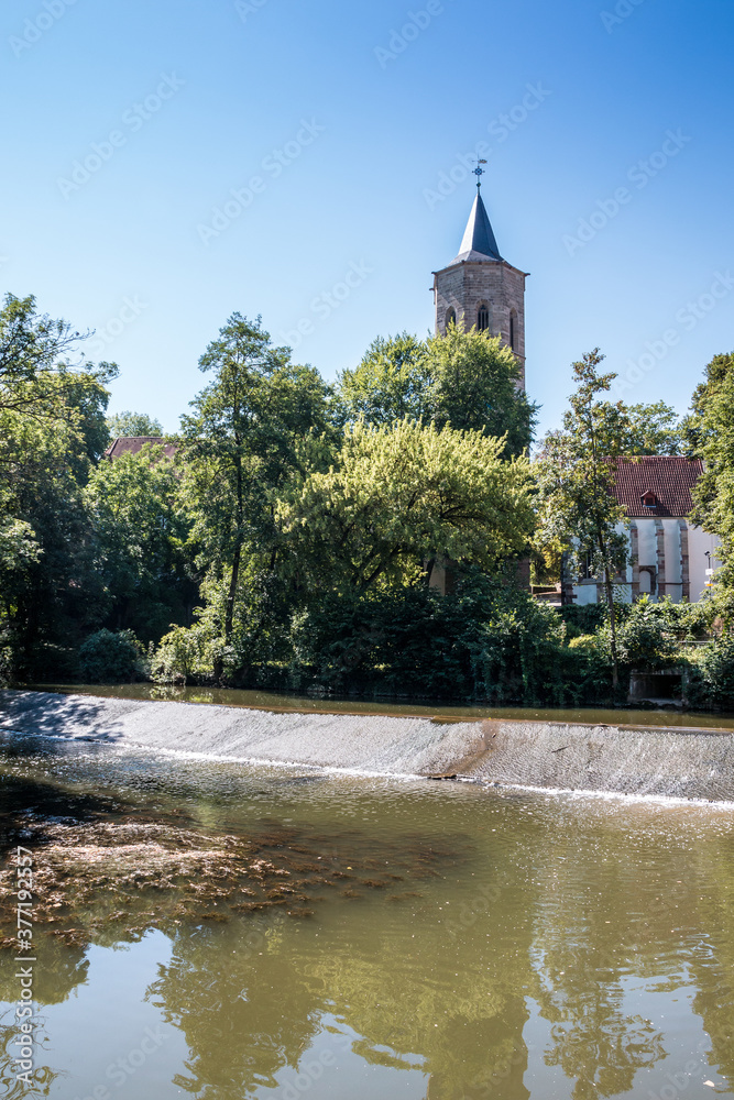 The church by the river in the park