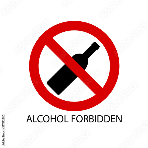 alcohol forbidden sign icon. Vector illustration eps 10