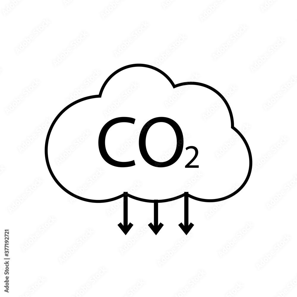 Cloud icon with the inscription CO2. Vector illustration eps 10 Cloud icon with the inscription CO2. Vector illustration eps 10