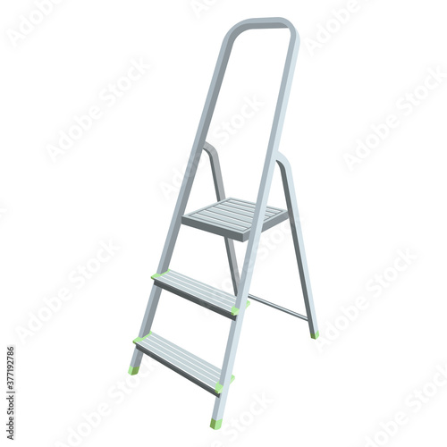 Vector isolated foldable stepladder on the white background.