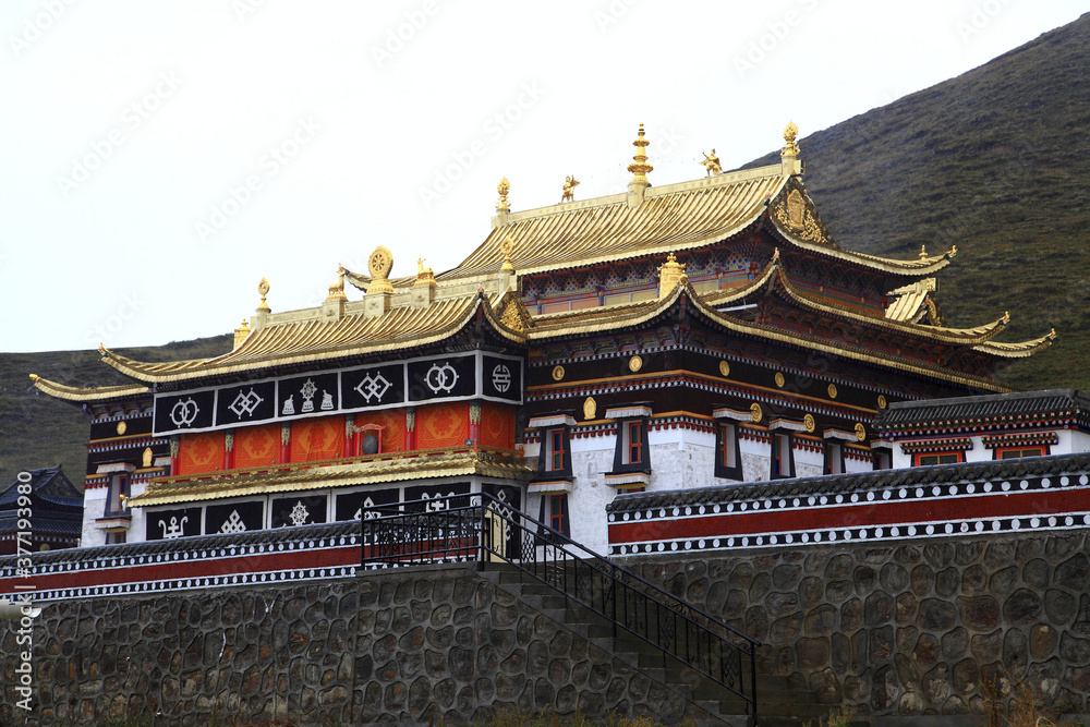 Sichuan Ruoergai Yellow River Bank Suoge Tibetan Monastery Sichuan Ruoergai Yellow River Bank Suoge Tibetan Monastery