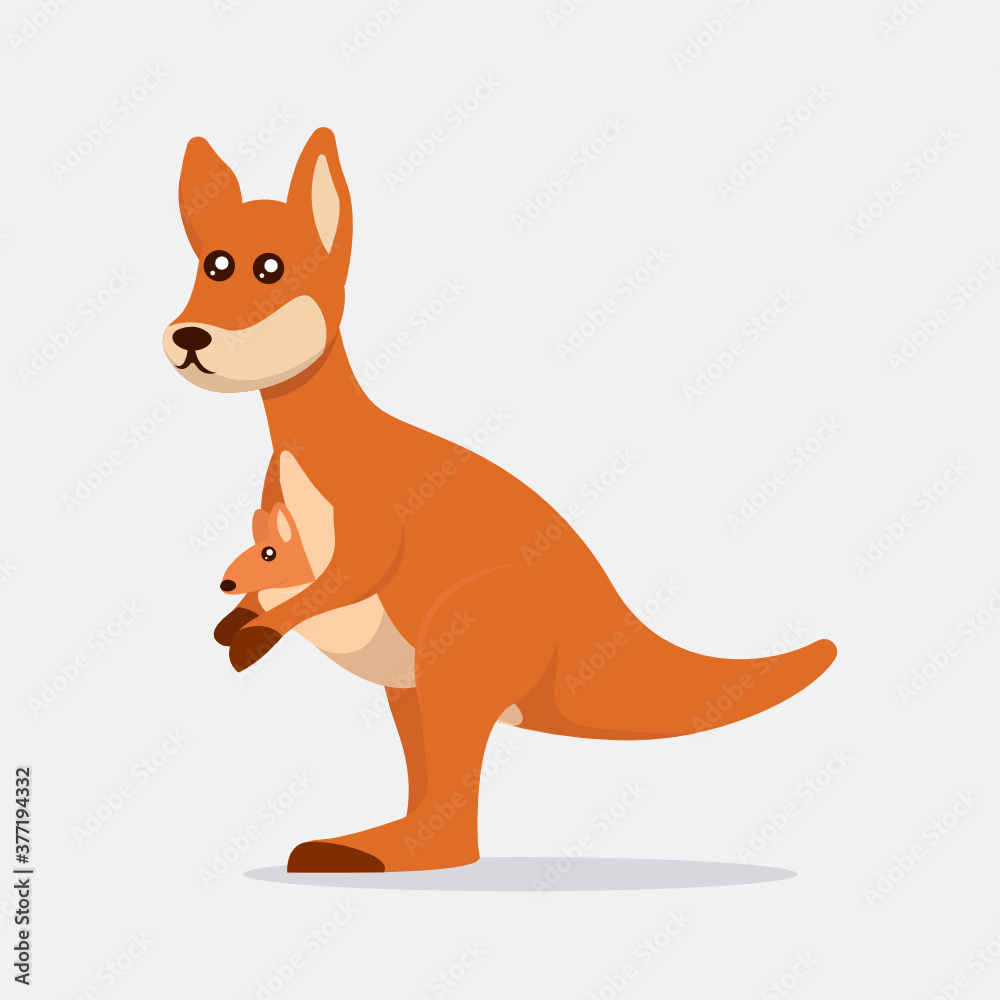 Kangaroo cute mascot logo design illustration Kangaroo cute mascot logo design illustration