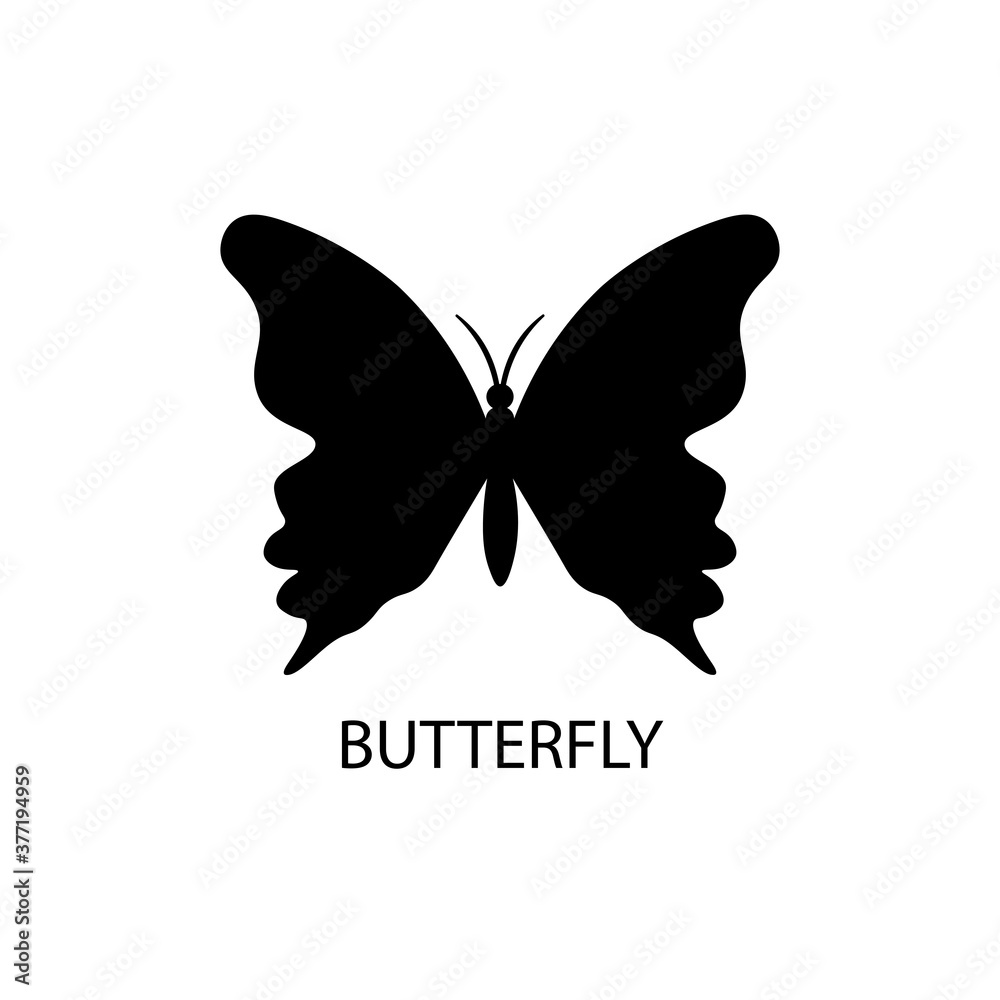 Butterfly black sign icon. Vector illustration eps 10 Butterfly black sign icon. Vector illustration eps 10