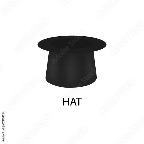 Realistic gray-black hat icon. Vector illustration eps 10