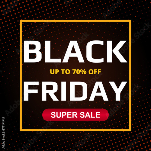 Black friday sale dark abstract background. Commercial banner with halftone effect. © Biod