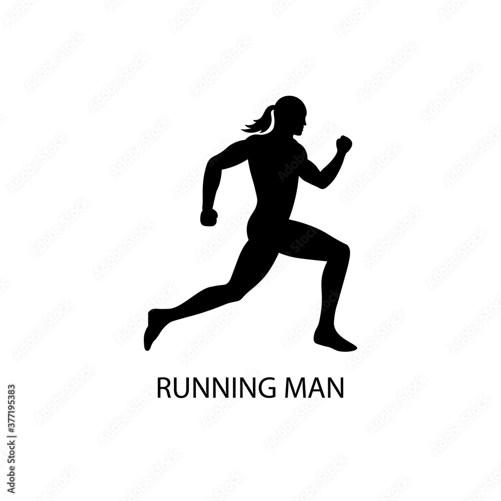 running man black sign icon. Vector illustration eps 10