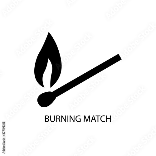 Burning match sign vector icon. Vector illustration eps 10
