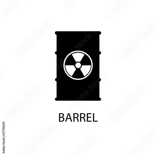 Black barrel sign icon and radiation sign. Vector illustration eps 10