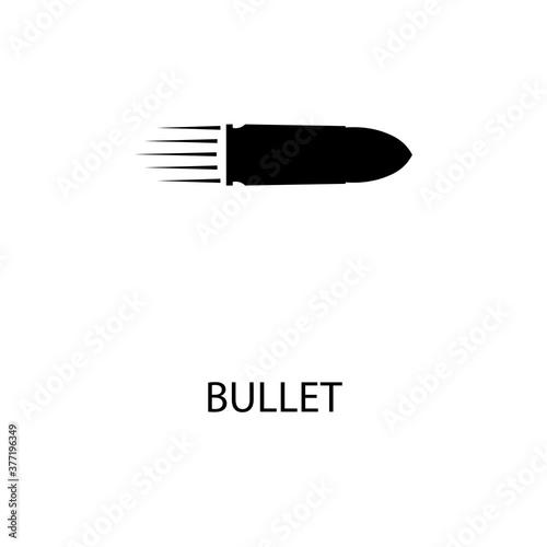Icon black sign bullet 9mm. Vector illustration eps 10