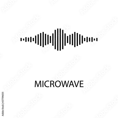 Icon of black sign micro wave. Vector illustration eps 10