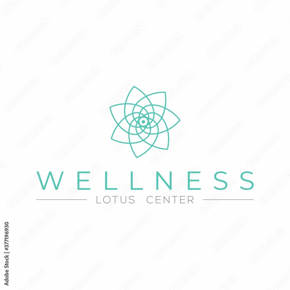 Wellness logo template. Spa logo. Lotus flower logo. Abstract beauty salon logotype. Linear style flower. Sacred geometry flower. Wellness logo template. Spa logo. Lotus flower logo. Abstract beauty salon logotype. Linear style flower. Sacred geometry flower.