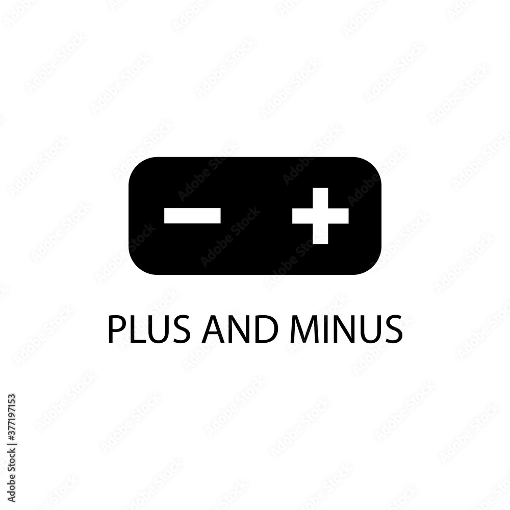 Black plus and minus sign icon. Vector illustration eps 10 Black plus and minus sign icon. Vector illustration eps 10