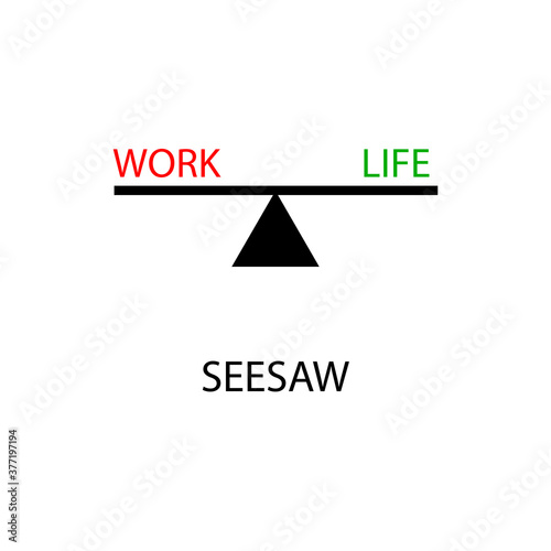On seesaw work sign icon. Vector illustration eps 10