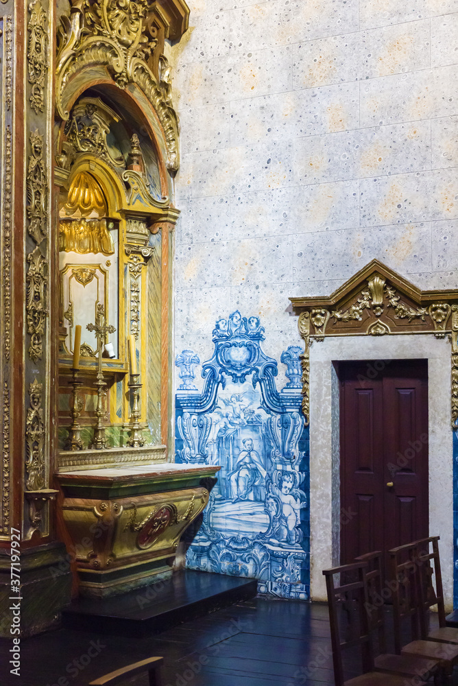 panels of azulejos on the walls of the Church Sao Juliao in setubal panels of azulejos on the walls of the Church Sao Juliao in setubal