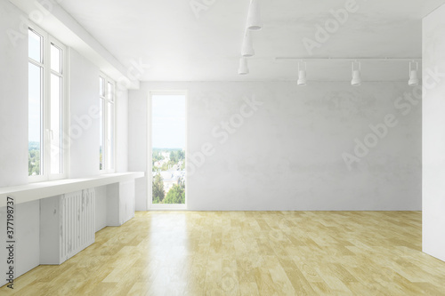 Large bright room interior ...
