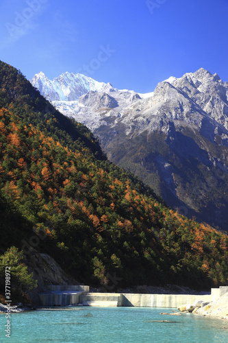 Yunnan Lijiang Yulong Xueba National Park Blue Moon Valley and clear water photo