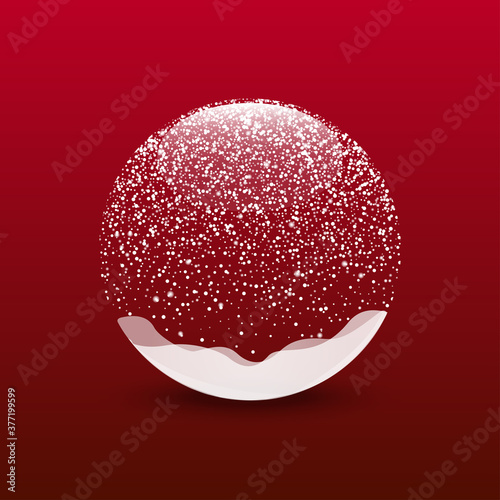 Snow globe. Snow ball. Ball with snow. Christmas. Winter. Vector illustration